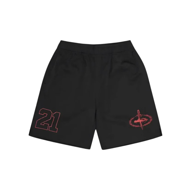 RTW x Slaughter Gang HMP Mesh Panel Short - Black / Red