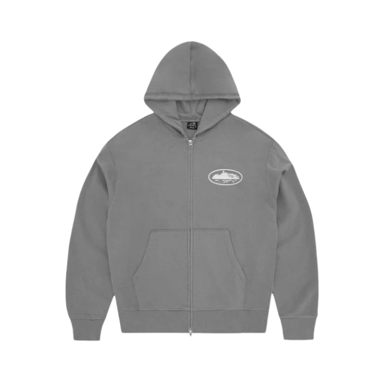 RTW Island Puff Print Zip Hoodie - Gully Grey