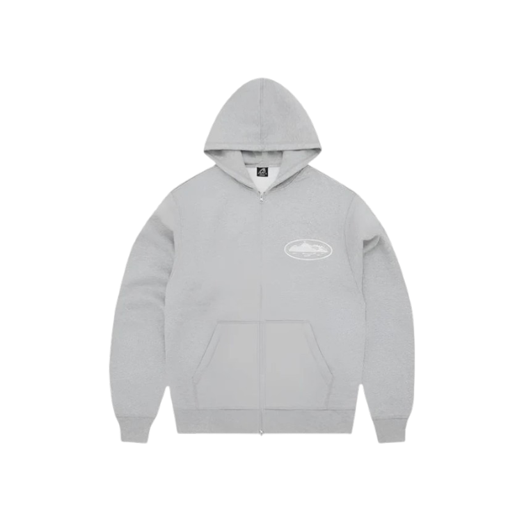 RTW Island Puff Print Zip Hoodie - Heather Grey