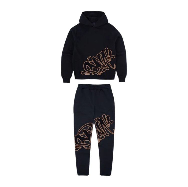 Syna World Logo Slice Tracksuit - Black / Rose Gold