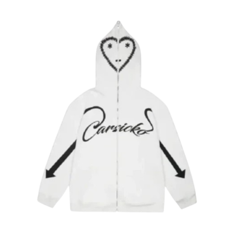 Carsicko Love Spread Zip Up Hoodie - University White