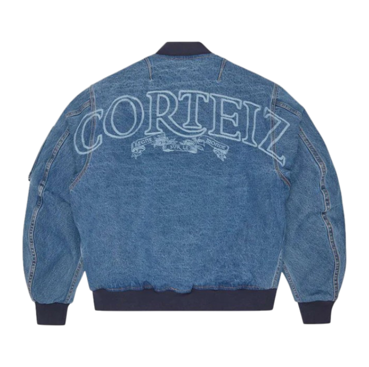 RTW Superior Royale Denim Bomber Jacket - Washed Blue
