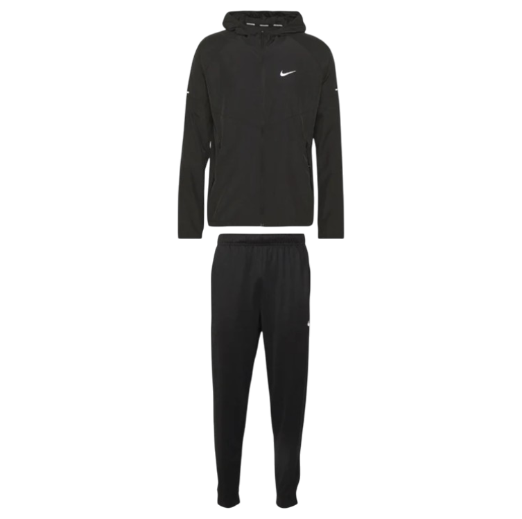 Nike Miler DRI-Fit Windbreaker & Bottoms Set - Black