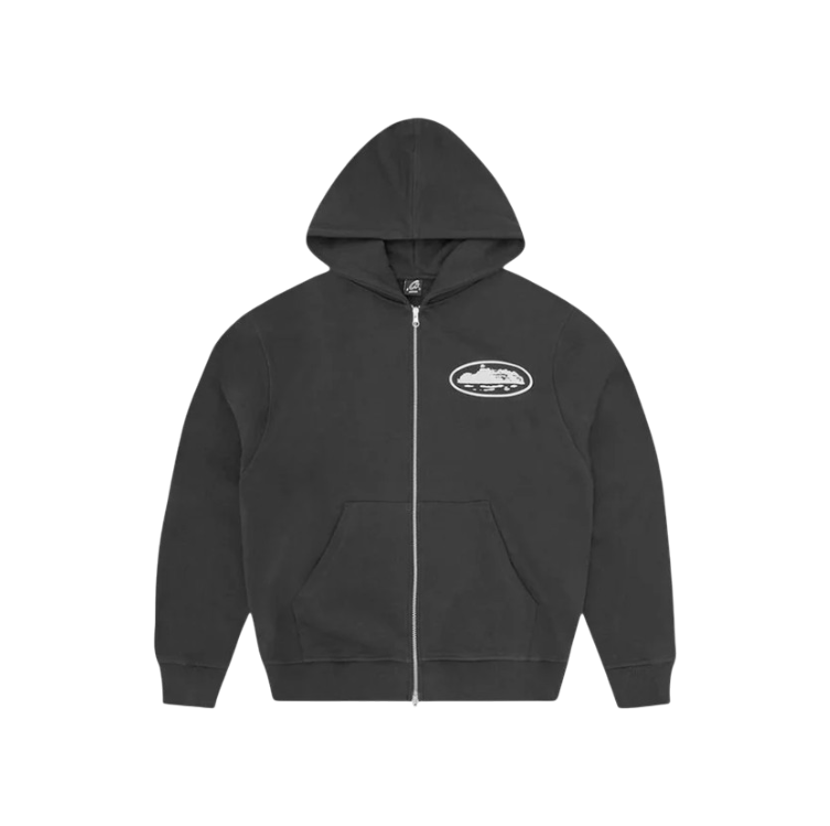 RTW Island Puff Print Zip Hoodie - Black