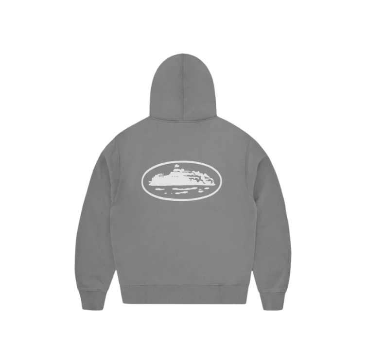 RTW Island Puff Print Zip Hoodie - Gully Grey