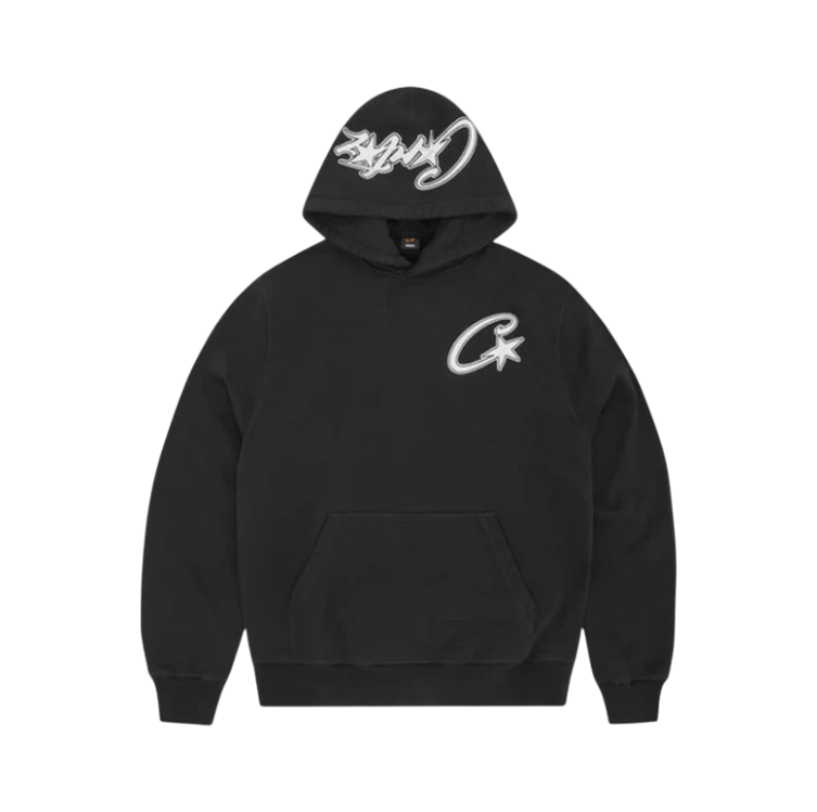 RTW Satin C-Star Appliqué Hoodie - Black