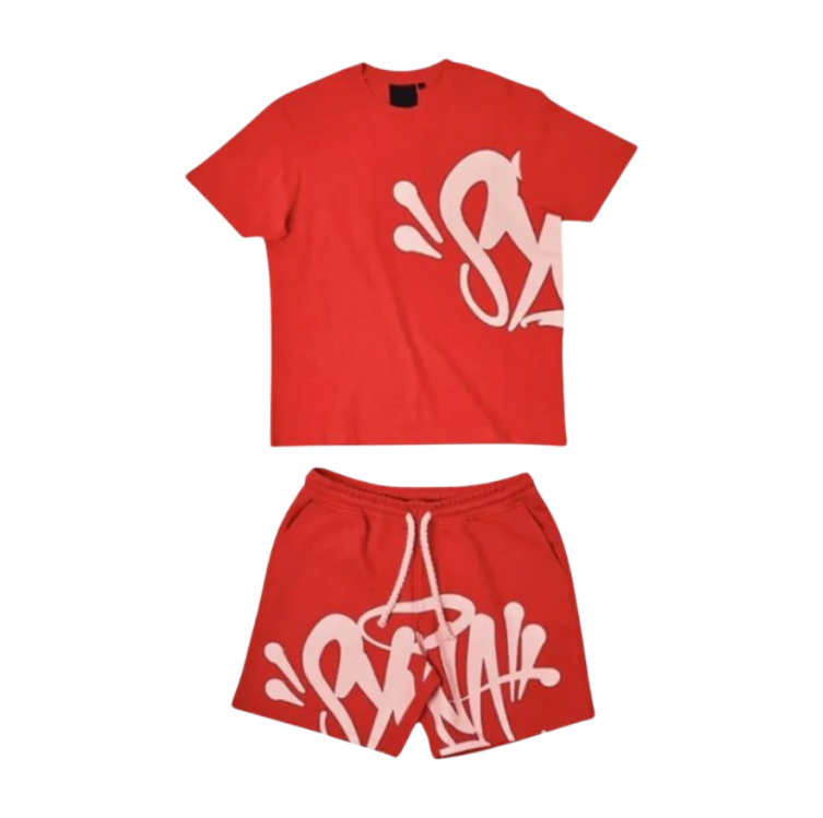 Syna T-shirt & Shorts Logo Set - Red