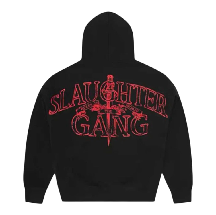 RTW x Slaughter Gang Zip-Up Hoodie - Black / Red